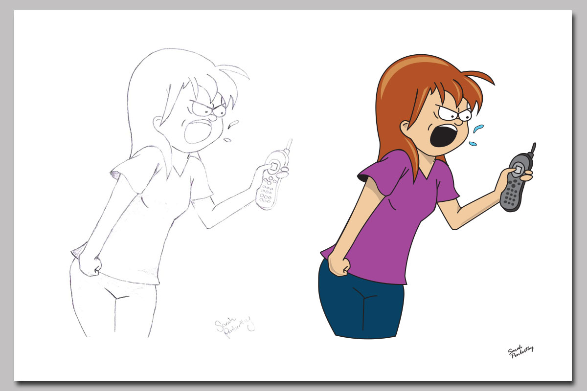 Angry Girl Illustration