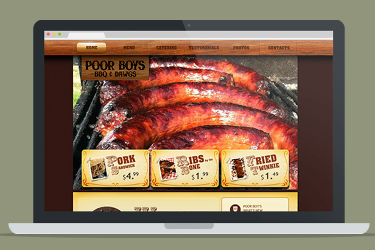 Poor Boys BBQ and Dawgs Website